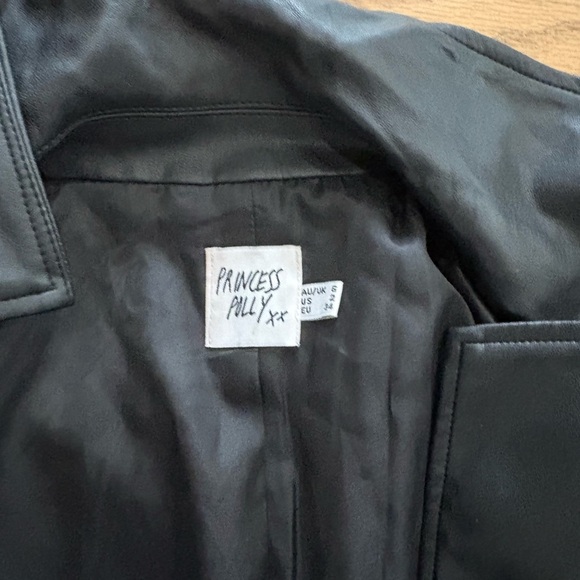 Princess Polly faux leather trench coat - Picture 3 of 3